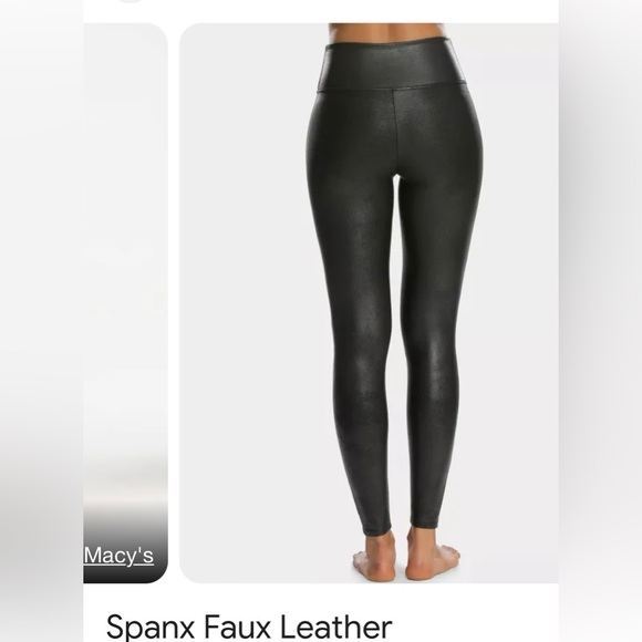 Spanx black faux leather leggings size xs - Picture 2 of 8